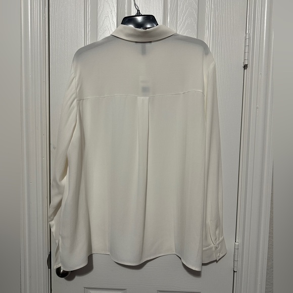NWT Eileen Fisher Silk Georgette Crepe Classic Collar Shirt - Picture 8 of 9